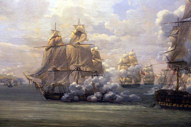Louis-Philippe Crepin Fight of the Poursuivante against the British ship Hercules France oil painting art